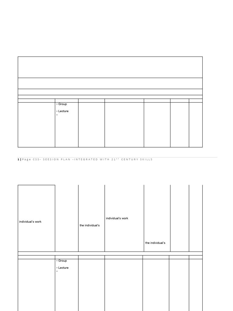 Css Session Plan 21st Edited | PDF | Communication | Information