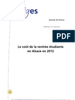 Enquête du coût de la rentrée 2012 en Alsace