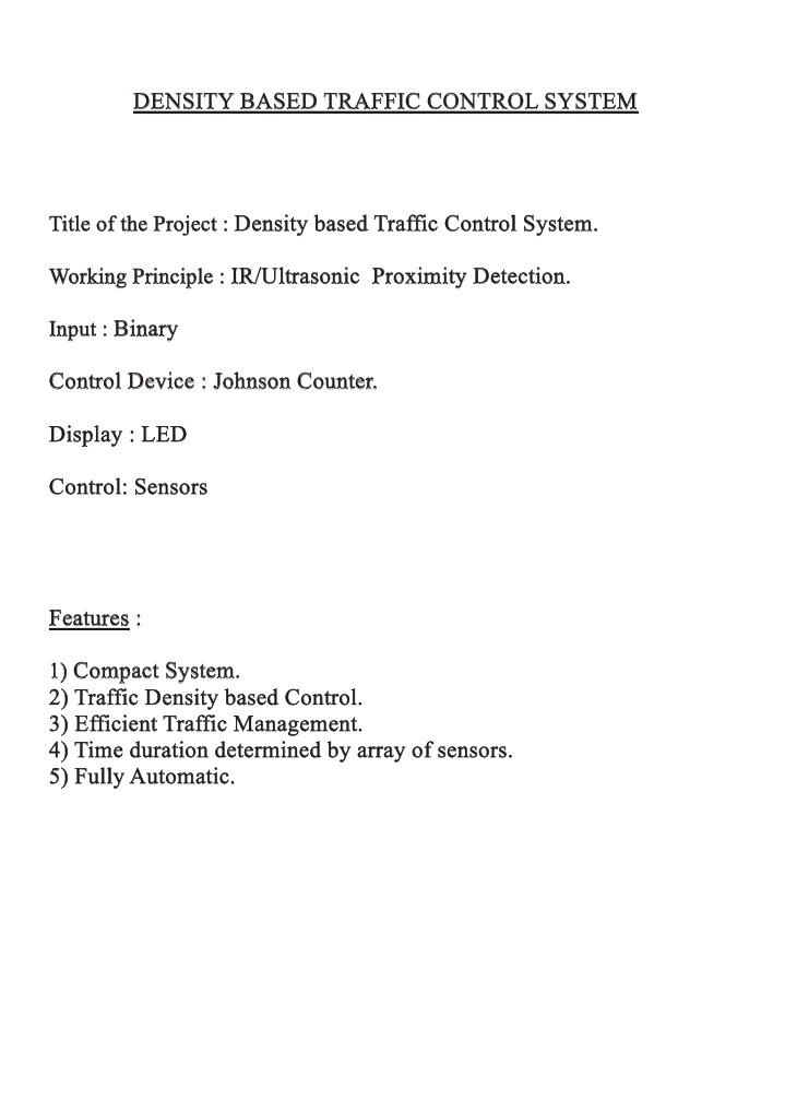 Density Based Traffic Control System PDF