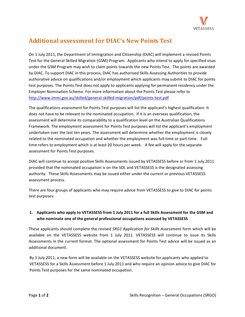 Skills Recognition for Points Test 2023 | PDF | Permanent Residence ...