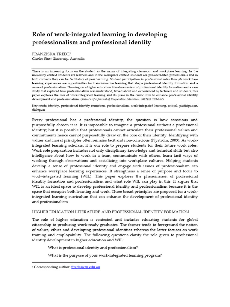 Professional Identity Development a Revi | PDF | Identity (Social ...