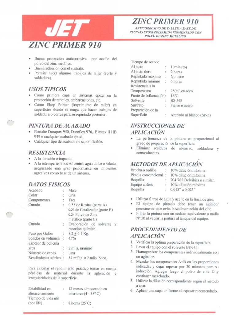 Zinc Primer 910 PDF