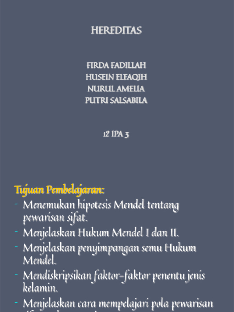 BAB 06 HEREDITAS Kelas 12 Pelajaran Biol | PDF