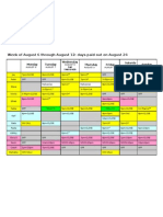 August 6 August 12 Schedule