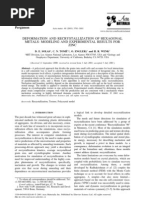 Deformation and Recrystallization of Hexagona, Results for Zinc