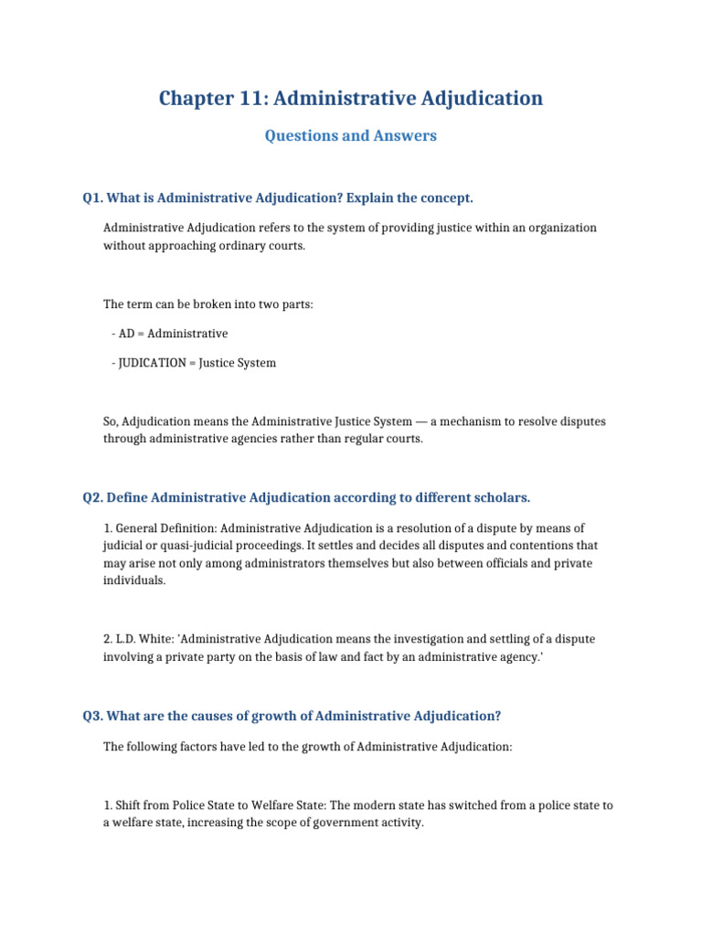 Lecture19 AdminAdjudication QA | PDF | Certiorari | Judiciaries