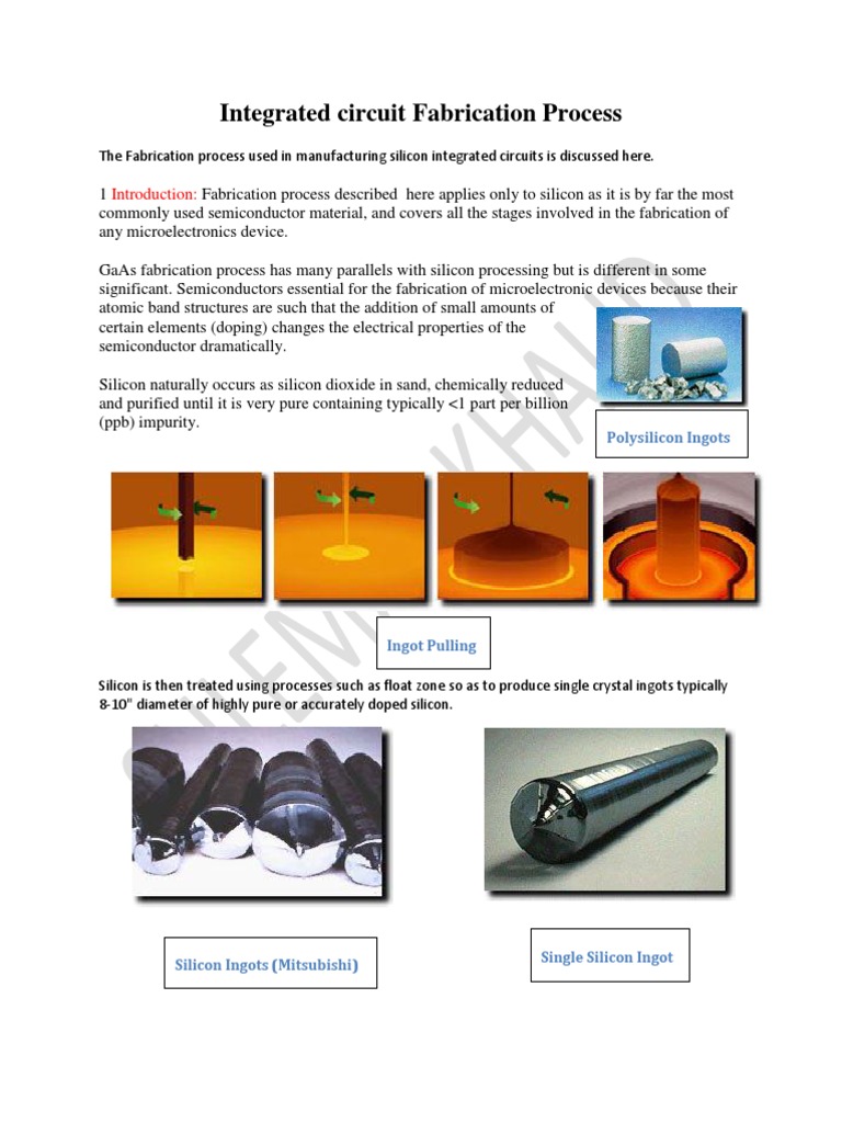 Ic Fabrication PDF Semiconductor Device Fabrication Photolithography