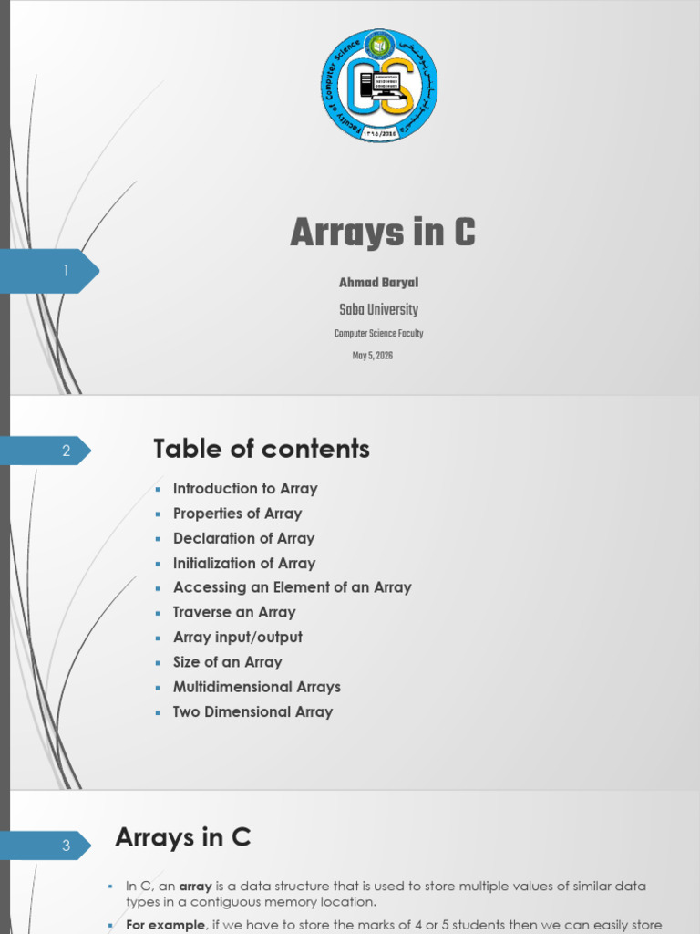 6. Array in C Programming.pptx | PDF | Algorithms And Data Structures ...