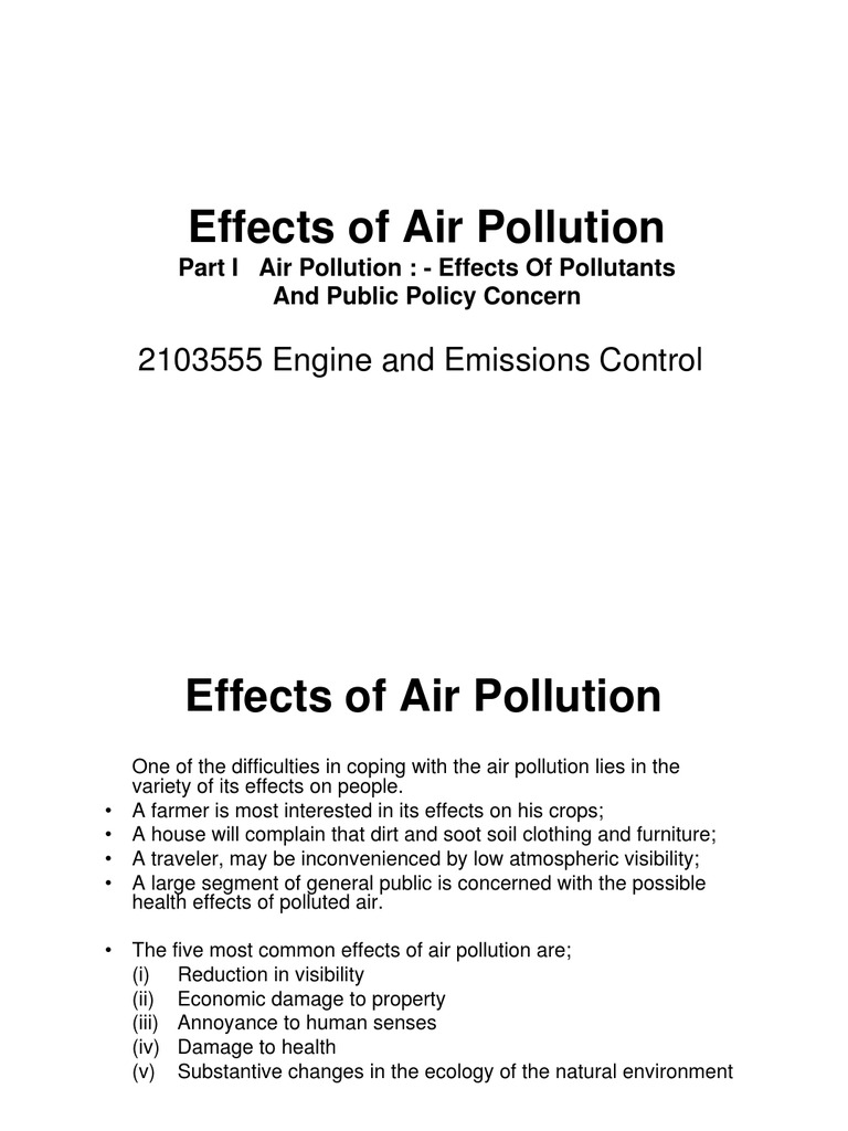Five Key Effects of Air Pollution | PDF | Air Pollution | Particulates