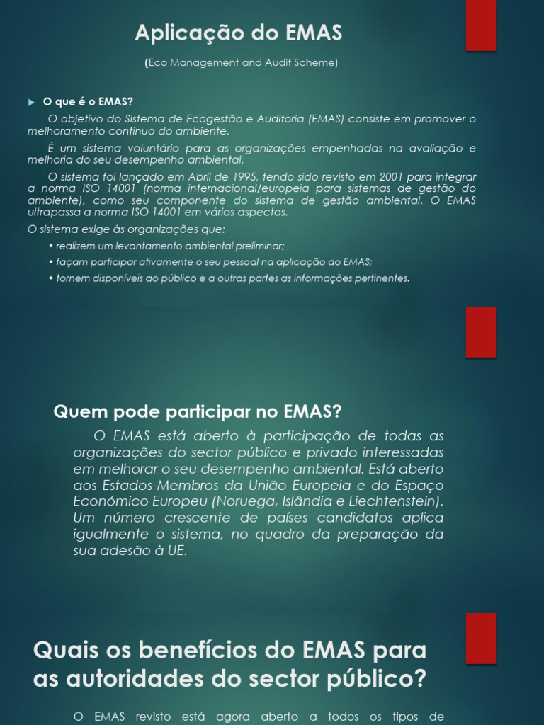 a2 Aplicação Do EMAS | PDF | União Europeia | Economias