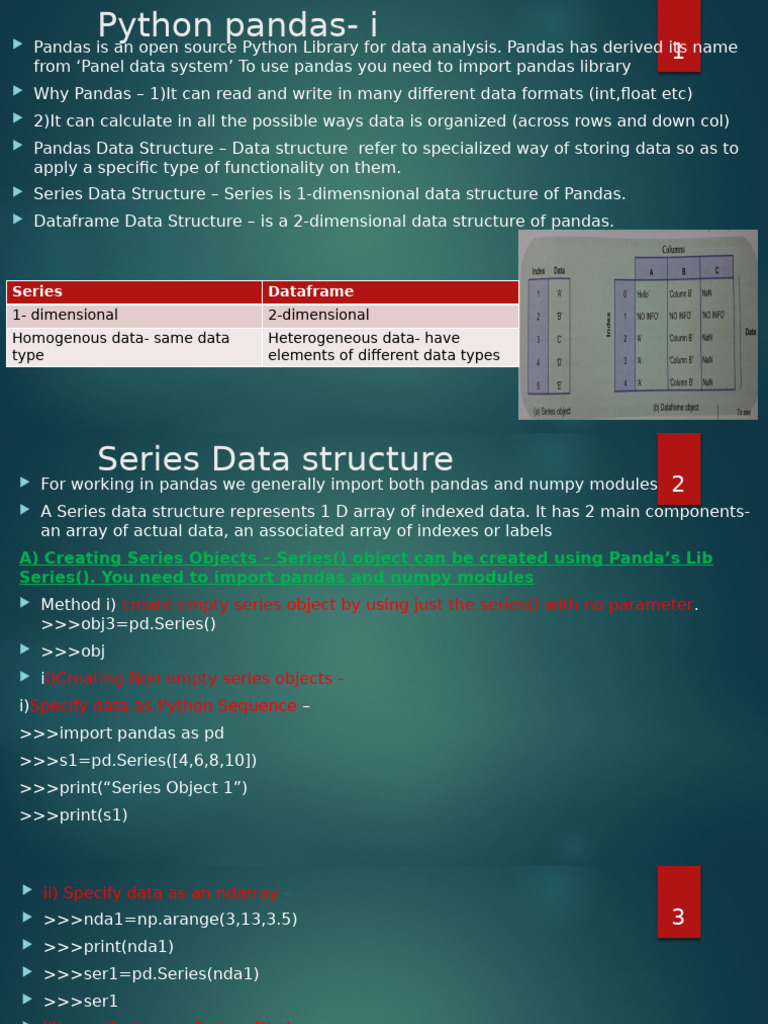 CH 1 Pandas 1 | PDF | Computer Science | Software Engineering