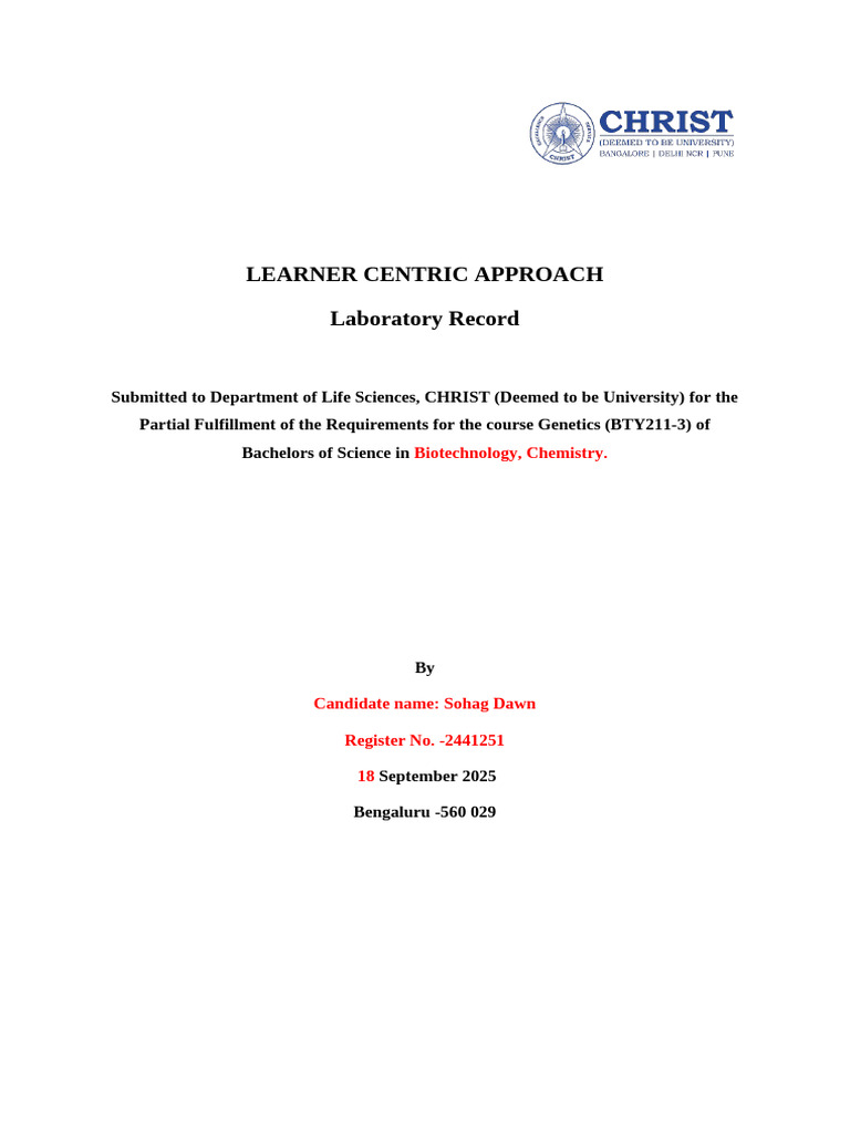 Laboratory Record Front and Certificate Page | PDF