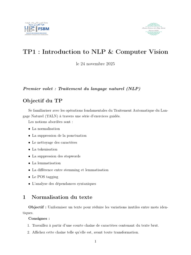 TP1 Introduction To NLP Computer Vision | PDF | Modèle de couleur en ...