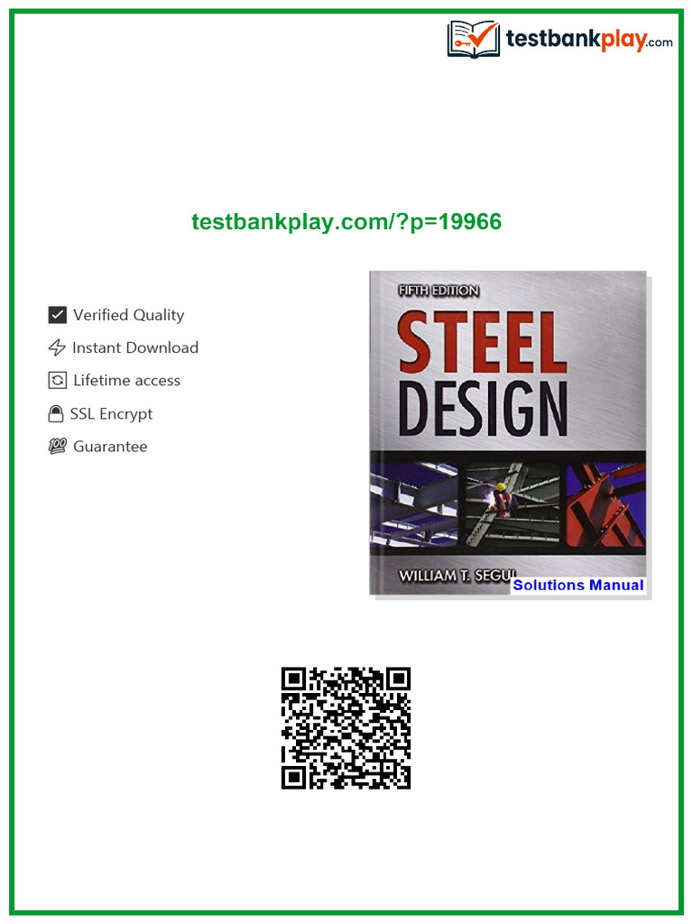 Steel Design 5th Edition Segui Solutions Manual updated 2026 | PDF