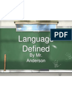 Language Defined: by Mr. Anderson