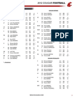 WSU-ByU Depth Chart