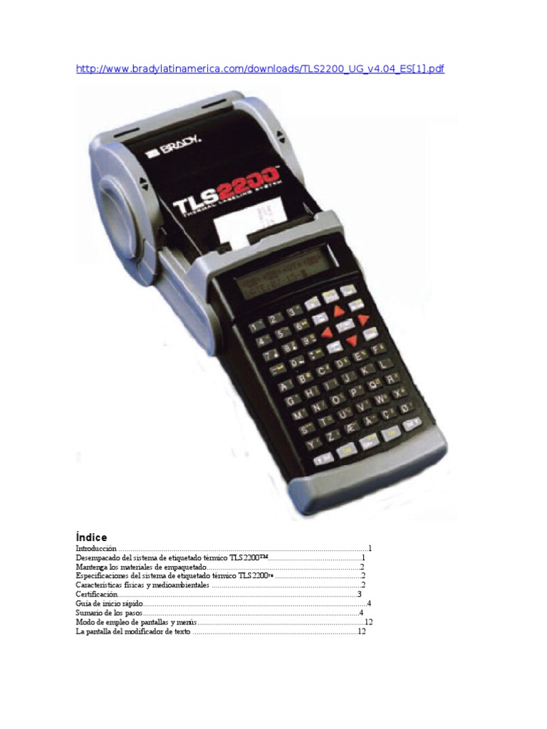 Http-Brady TLS2200 Manual Usuario Dxm | Impresora (Computación