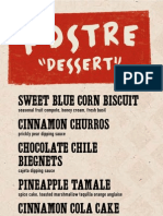 Kachina Dessert Menu