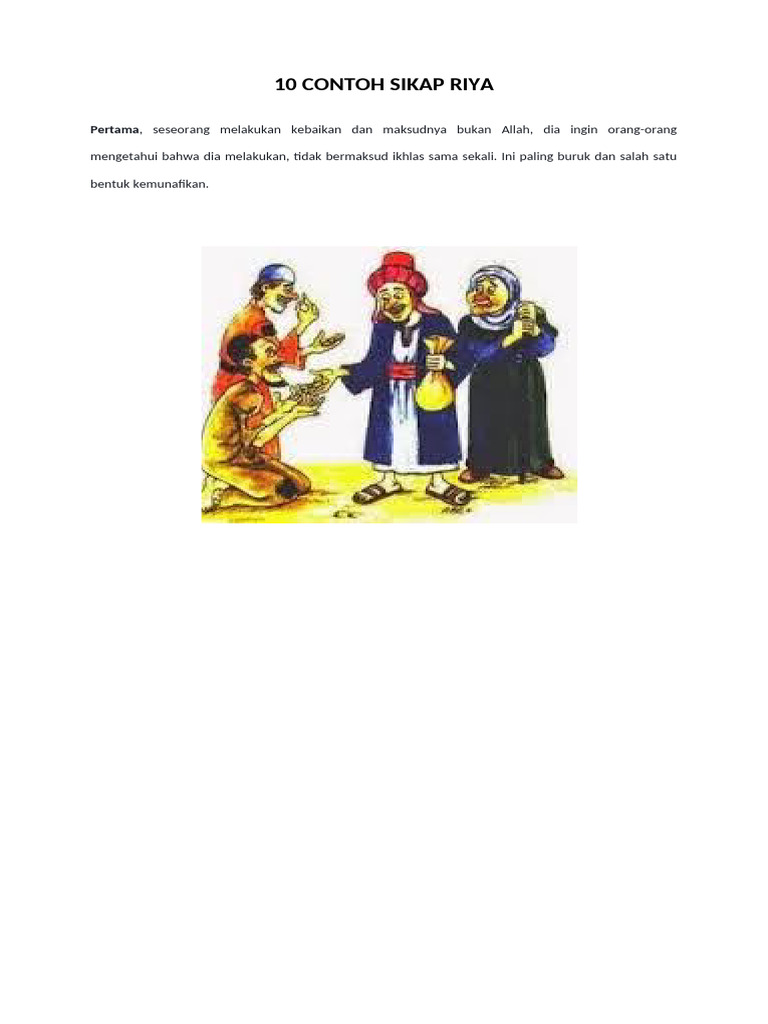 10 Contoh Sikap Riya | PDF