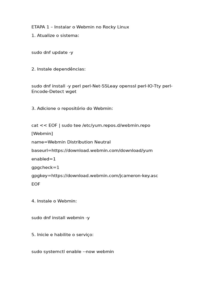 Instalacao Webmin AthylaFagundes | PDF