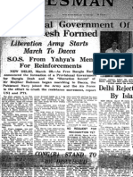 March 29, 1971: Statesman (Calcutta), "Provisional government of Bangladesh formed"