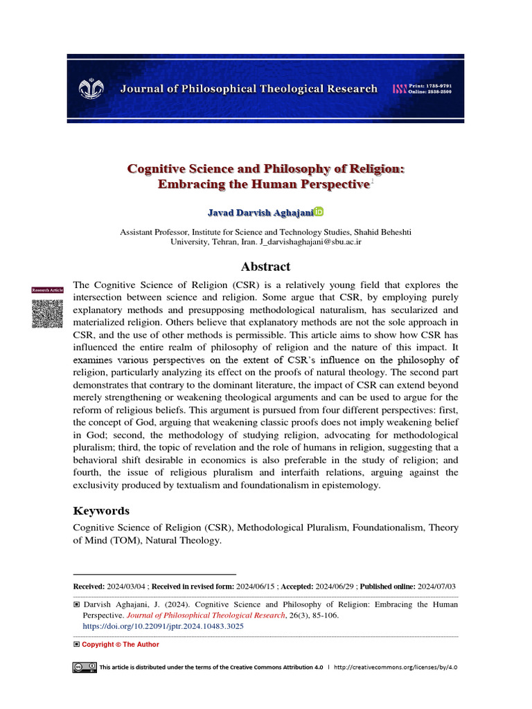 Cognitive Science and Philosophy of Religion | PDF | Epistemology ...