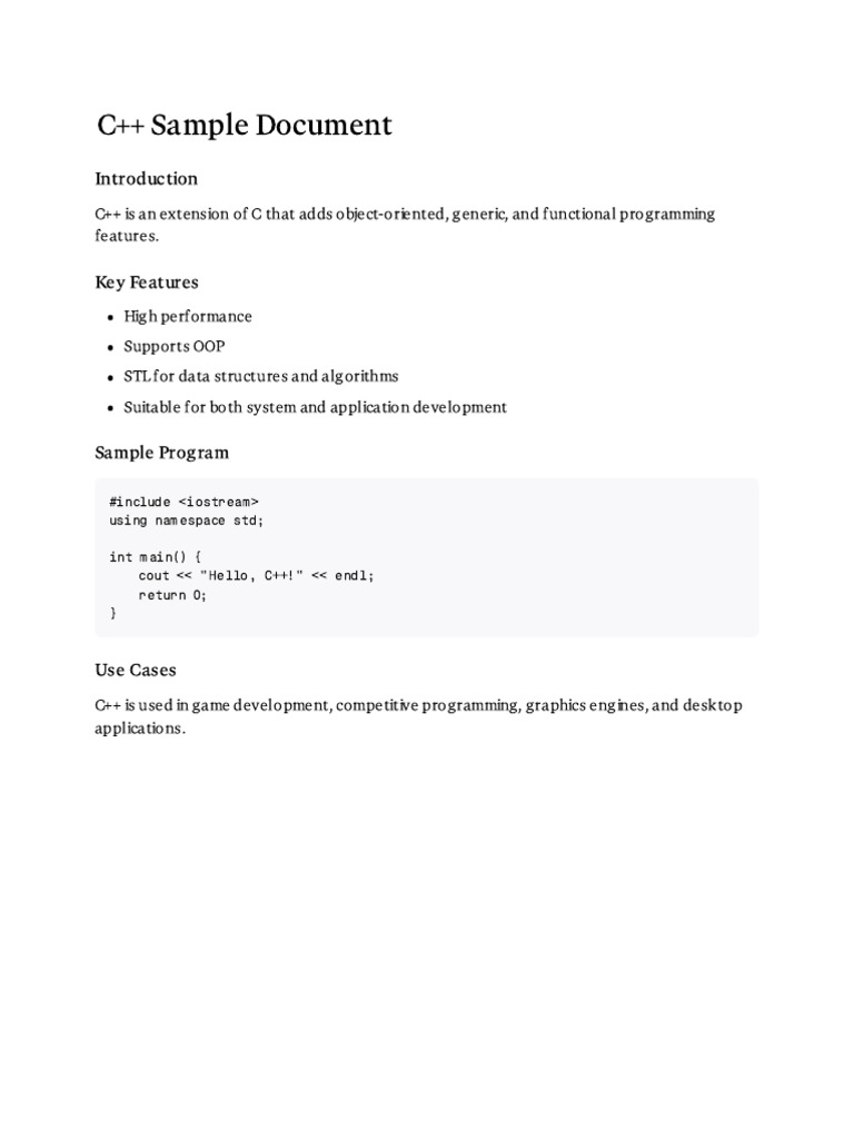 CPP Sample Document | PDF