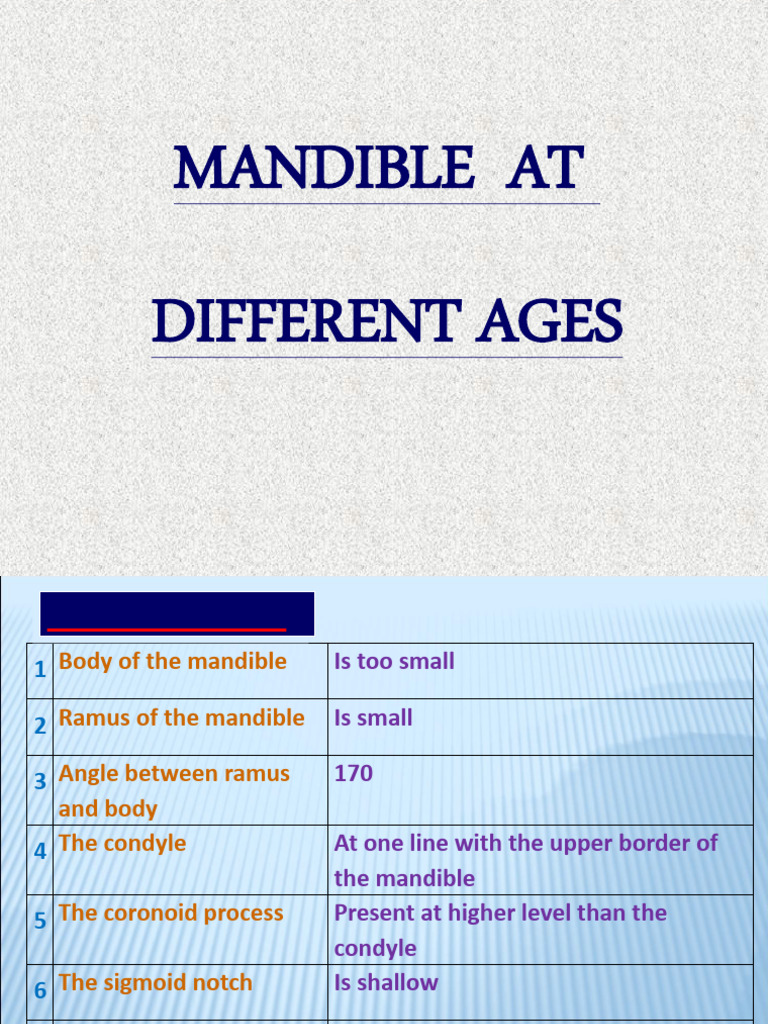8-Mandible1 at Diff. Ages | PDF | Dental Anatomy | Dentistry Branches