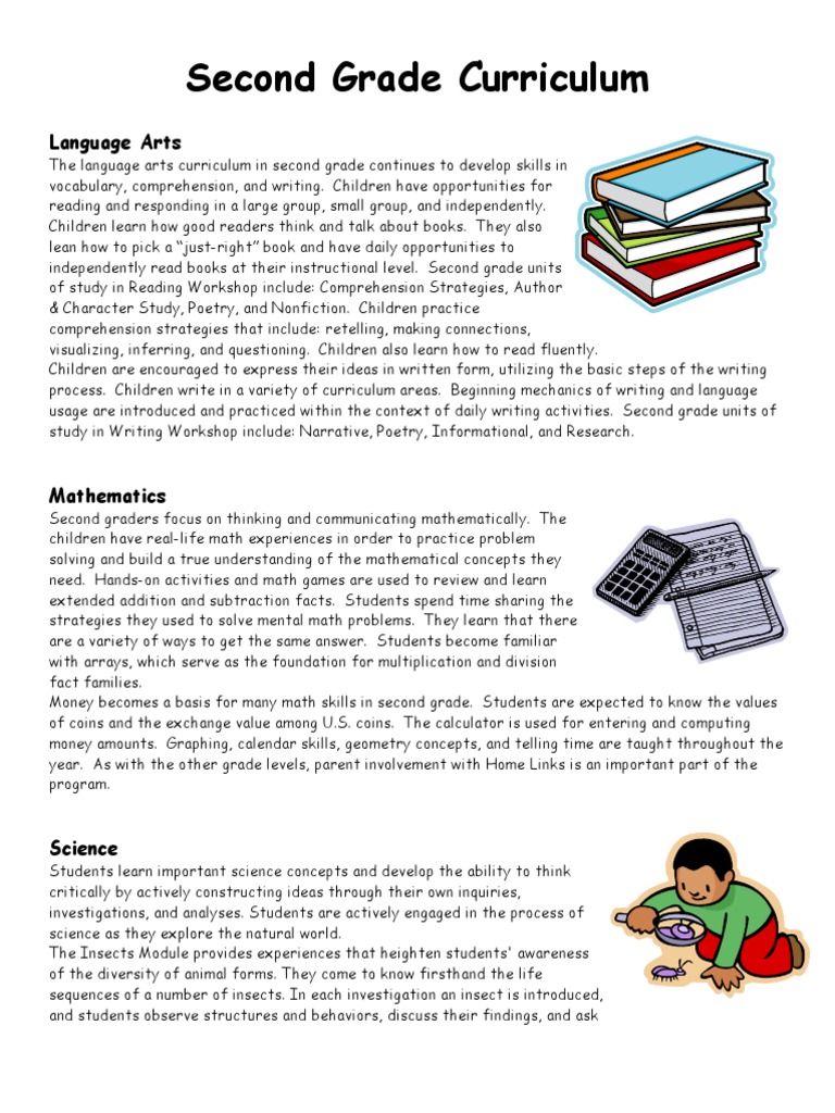 Second Grade Curriculum PDF Reading Comprehension Teaching Mathematics