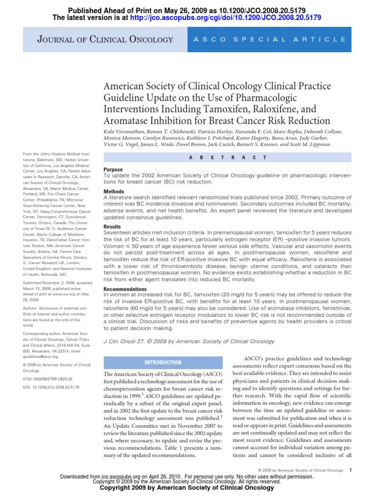 Breast Cancer Risk Reduction | PDF | Clinical Trial | Breast Cancer