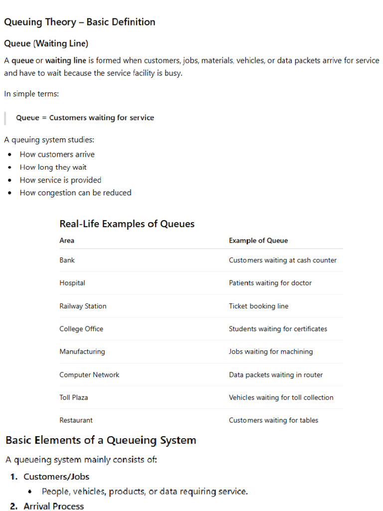 Unit 6 Queuing Theory-1 | PDF