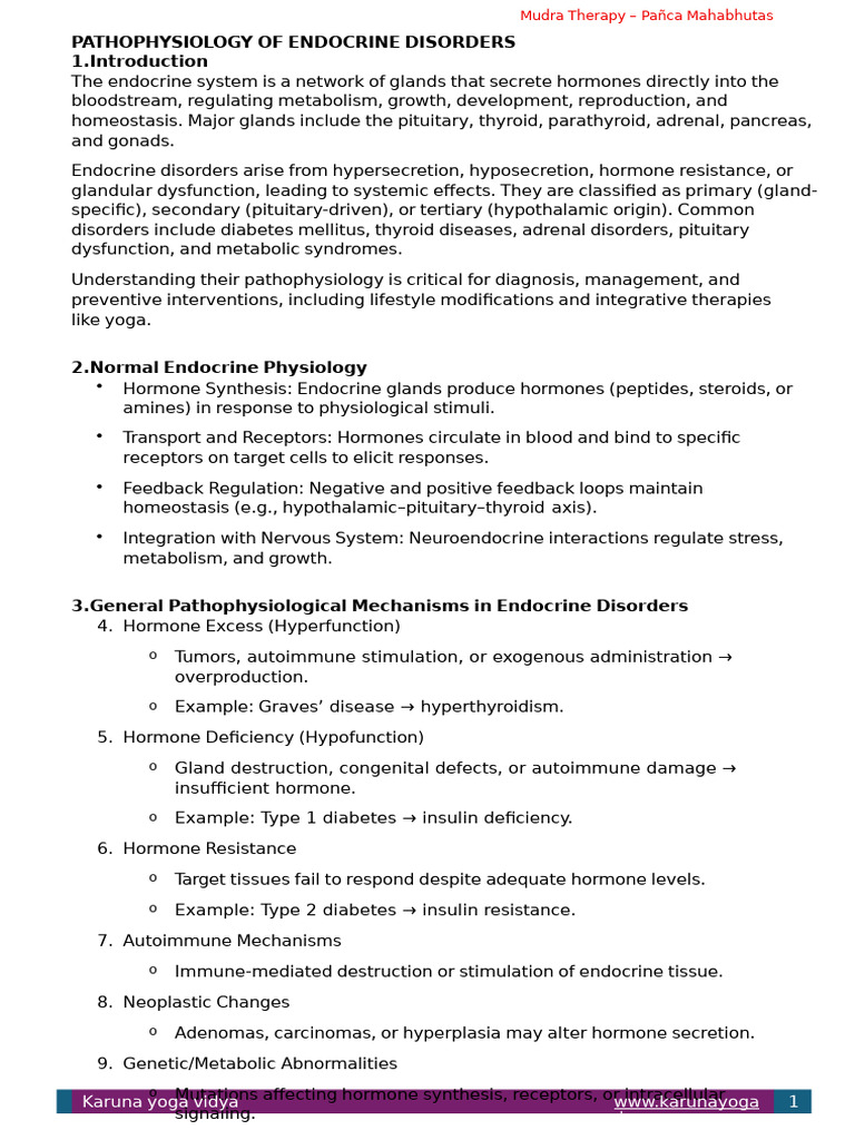 Endocrine Disorder Pathophysiology | PDF | Endocrine System | Diabetes
