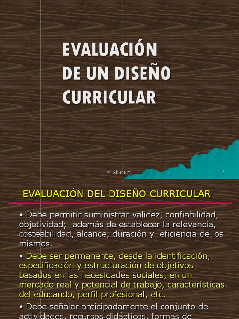 Evaluación Del Diseño Curricular | PDF | Plan de estudios | Diseño