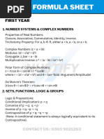 Year 11 Mathematics Methods Formula Sheet | PDF | Trigonometric ...