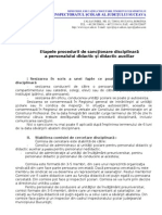 Etapele Procedurii de Sanctionare Disciplinara A Personalului Didactic Si Didactic Auxiliar