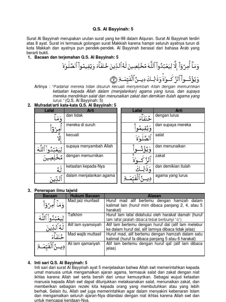 Q S Al Bayyinah