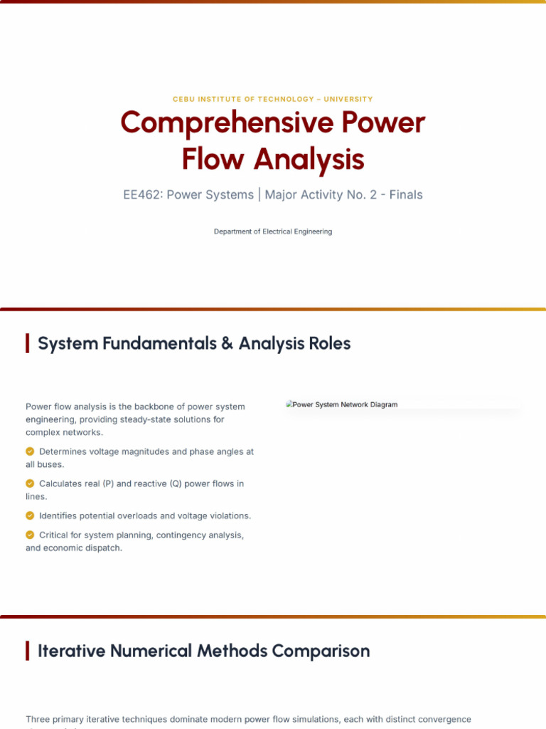 Comprehensive Power Flow Analysis | PDF