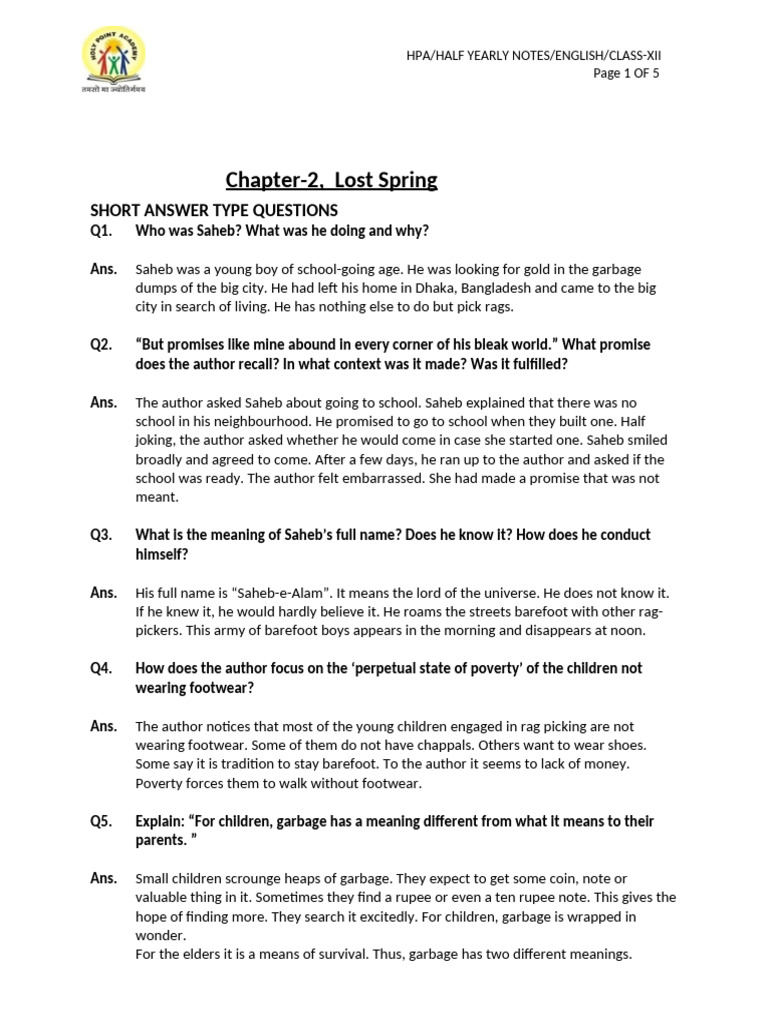 Chapter 2, Lost Spring | PDF
