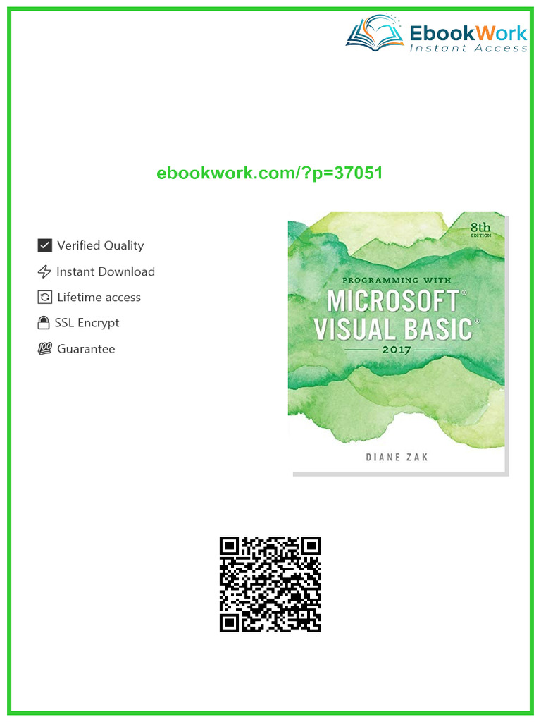 Programming with Microsoft Visual Basic 2017 8th Edition Diane Zak ...