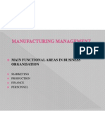 Main Functional Areas in Business Organisation: Marketing Production Finance Personnel