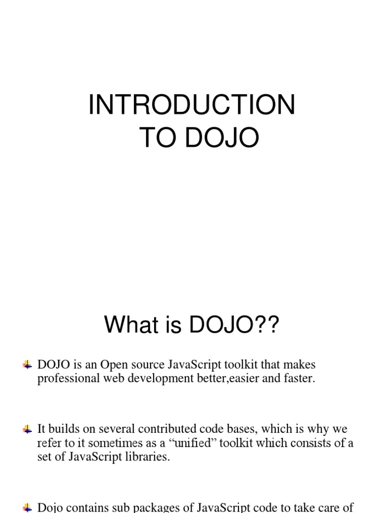 Introduction to Dojo Toolkit | PDF | Java Script | Information ...