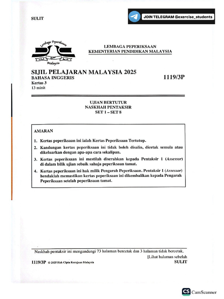 Soalan Sebenar Ubbi SPM 2025 | PDF