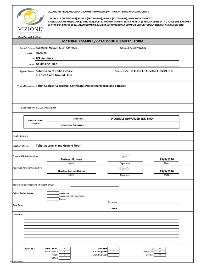 SMA 021 - Submission of Company Profile, Project Reference ...