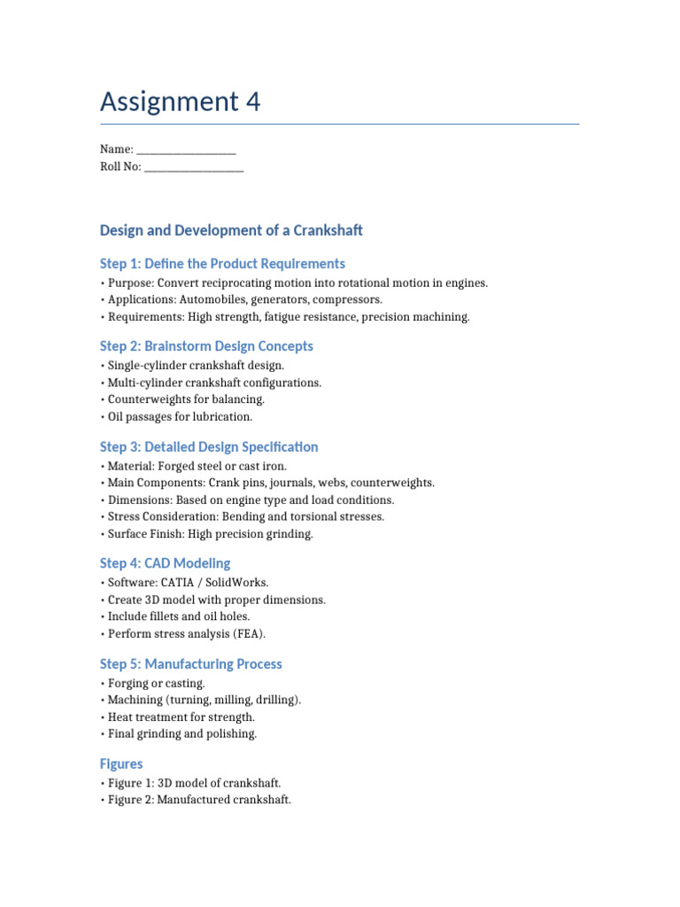 Crankshaft Assignment4 | PDF