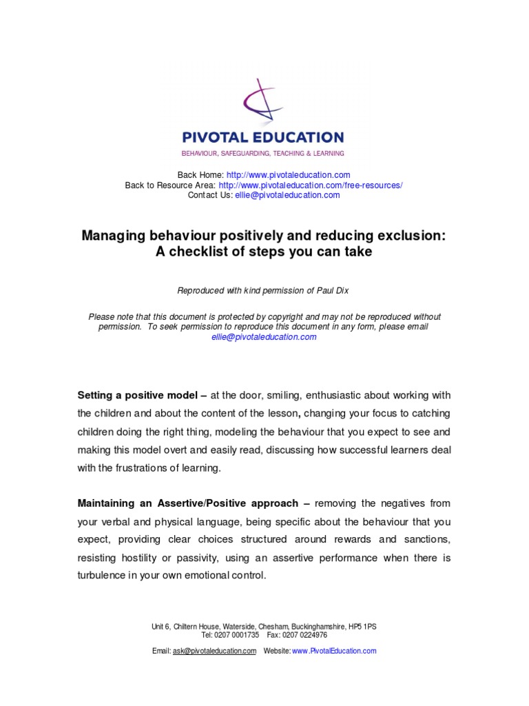Paul Dix Managing Behaviour Positively and Reducing Exclusion, A