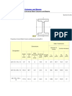 British Universal Columns and Beams Weight Chart