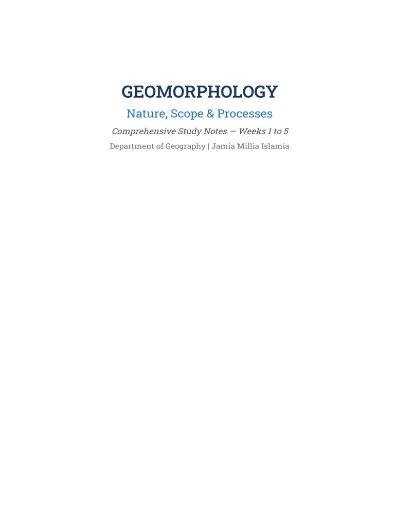 Geomorphology Complete Notes Weeks1to5 | PDF | Fault (Geology) | Earth ...