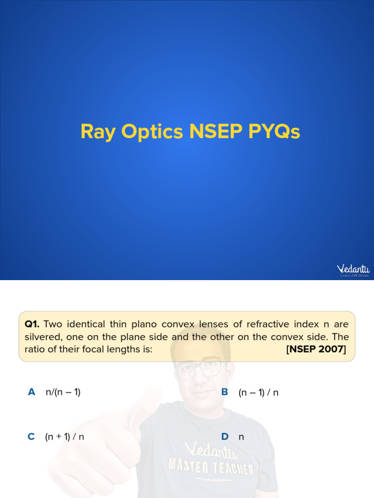 Nsep Pyqs Ray Optics | PDF | Mirror | Refraction