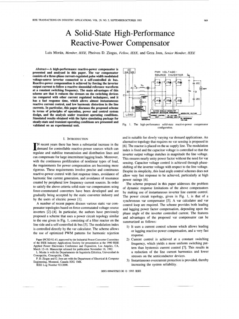 A Solid-state High-Performance Reactive-Power Compensator | PDF | Power ...