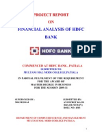 Financial Analysis of HDFC Bank: Project Report ON